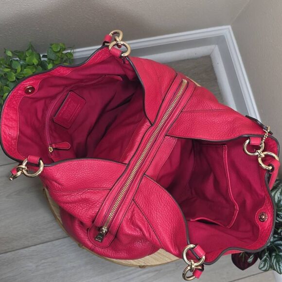 Coach Lexy Pebbled Leather Shoulder Bag - Matching Wallet + Checkbook Cover Incl - Picture 10 of 16